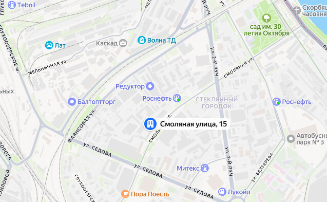 Адрес Ремонтекки на карте: Санкт-Петербург, Смоляная улица, 15